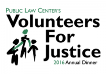 Public law center logo for volunteers for justice event